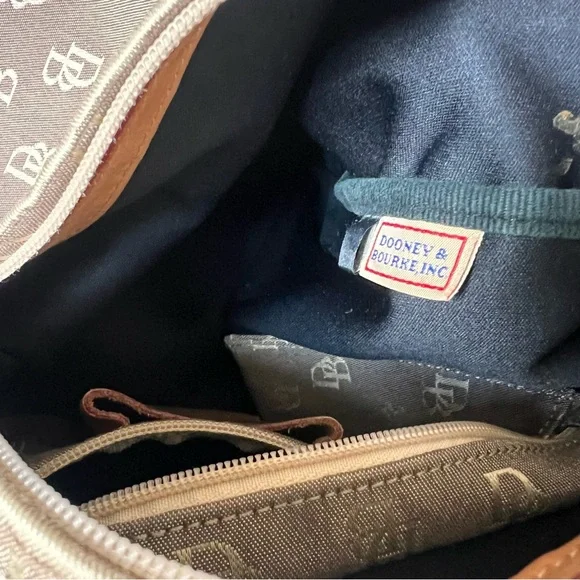 DOONEY AND BOURKE Monogram DB Canvas Shoulder Handbag Purse Bag - Picture 12 of 15